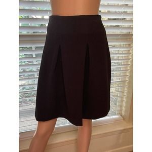 Alfani Woman Sz 12 Black Pleated A Line Short Skirt Side Zip Up Closure NWT